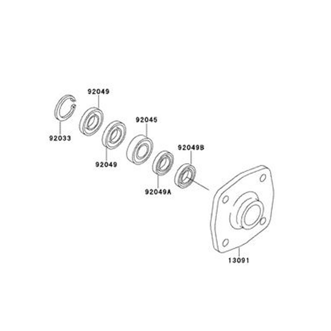 KAWASAKI Genuine Through hull holder, bearings & seals