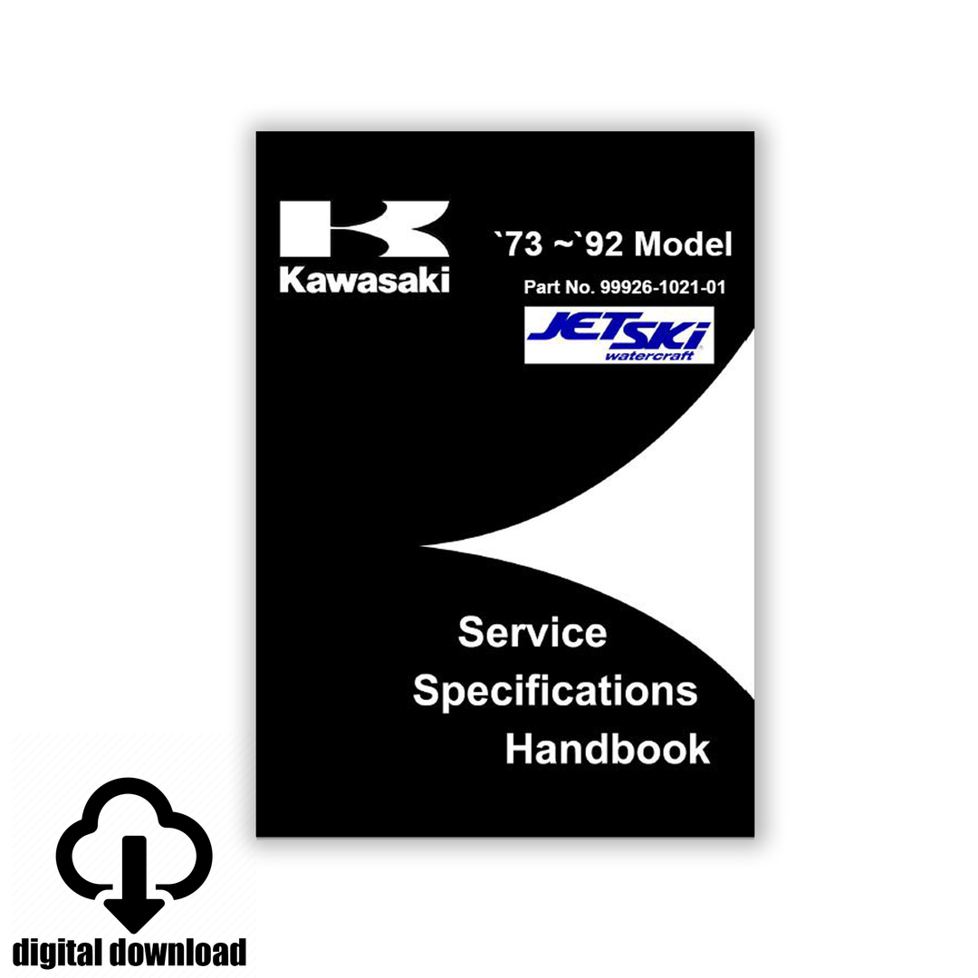 1973-1992 Kawasaki Service Specifications handbook - Digital